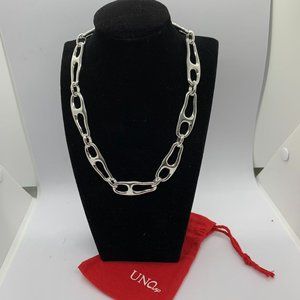 UNO de 50 Necklace BE CONNECTED NECKLACE  silver-plated metal large organic link